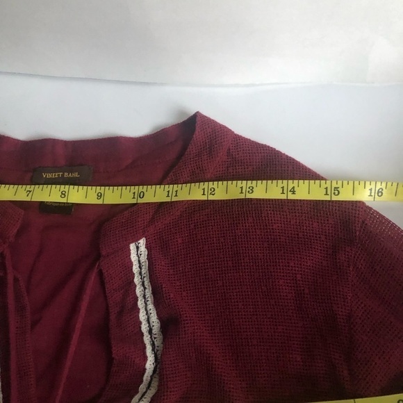 Vineet Bahl Anthropologie Nisha Boho Balloon Sleeves Peasant Top Size M - Picture 14 of 16